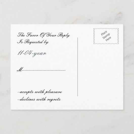 rood ornament WINTER Wedding RSVP Uitnodiging Briefkaart (Achterkant)