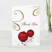 Rood ornament winterbruiloft Hartelijk dank Bedankkaart (Voorkant)