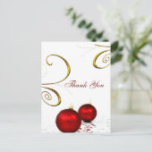 Rood ornament winterbruiloft Hartelijk dank Briefkaart (Staand voorkant)
