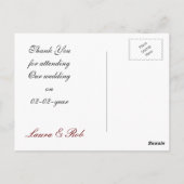 Rood ornament winterbruiloft Hartelijk dank Briefkaart (Achterkant)