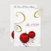 Rood ornament Winterbruiloft RSVP Standaard 3.5 x (Voorkant / Achterkant)