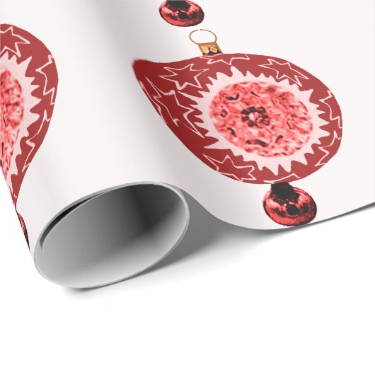 Rood Ornament wit inpakpapier (Rol Hoek)