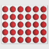 Rood Ornament wit inpakpapier (Vlak)