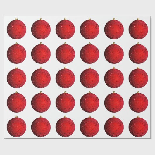 Rood Ornament wit inpakpapier (Vlak)