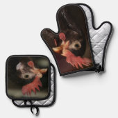 Rood Ovenwant & Pannenlap Set (Voorkant / Achterkant)