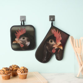Rood Ovenwant & Pannenlap Set