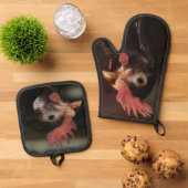 Rood Ovenwant & Pannenlap Set (Top down)