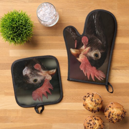 Rood Ovenwant & Pannenlap Set (Top down)