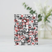 Rood overal briefkaart (Staand voorkant)