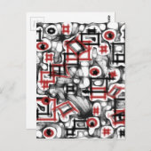 Rood overal briefkaart (Voorkant / Achterkant)