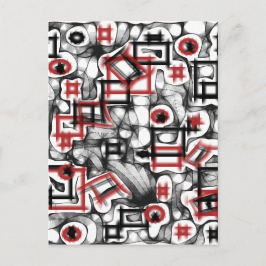 Rood overal briefkaart (Voorkant)