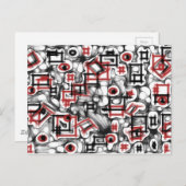 Rood overal briefkaart (Voorkant / Achterkant)