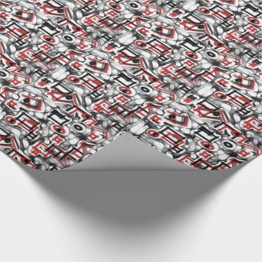 Rood overal cadeaupapier (Hoek)