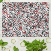 Rood overal theedoek (Gevouwen)