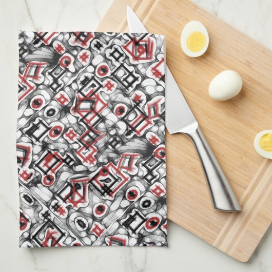 Rood overal theedoek (Quarter Fold)