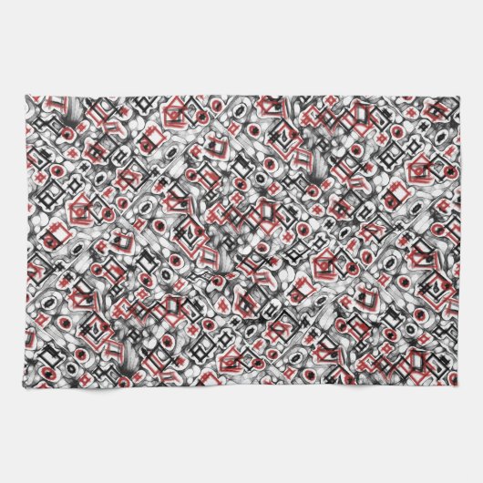 Rood overal theedoek (Horizontaal)