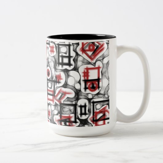 Rood overal tweekleurige koffiemok (Rechts)