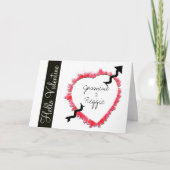 Rood overzicht van het hart met Pijl-Valentijnsdag Feestdagen Kaart (Voorkant)