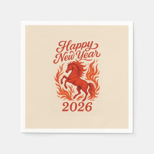 Rood paard 2026 servet (Voorkant)