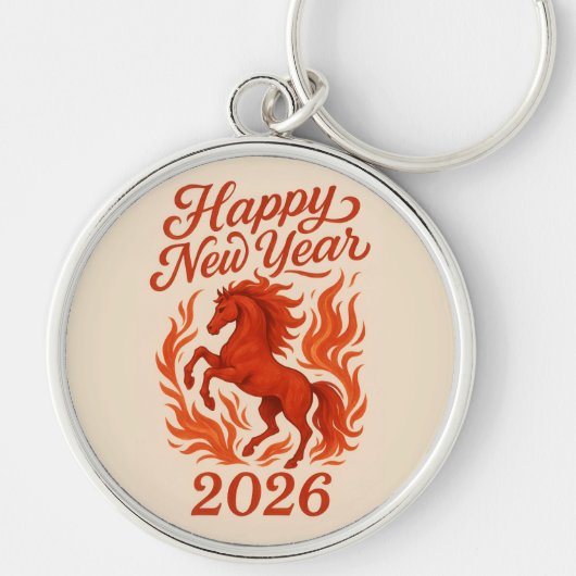 Rood paard 2026 sleutelhanger (Voorkant)