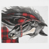 rood paard fleece deken (Voorkant (Horizontaal))