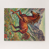 Rood paard op een berghelling 500 Stuk Puzzel (Horizontaal)