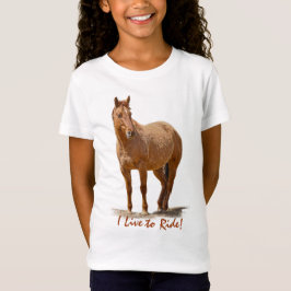 Rood paard, paardendier met een paardenliefhebber t-shirt