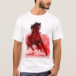 Rood paardenbrein t-shirt