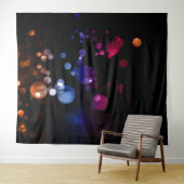 Rood, Paars, Blauw & Bruin Abstract Bokeh Design Wandkleed (In Situ (horizontaal))