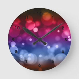 Rood, Paars, blauw en bruin Abstract chassis Ronde Klok