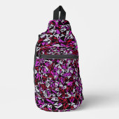 Rood Paars Driehoek Patroon Sling Bag (Voorkant)
