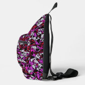 Rood Paars Driehoek Patroon Sling Bag (Rechts)