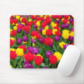 Rood, paars, gele tulpenmousepad muismat (Met muis)
