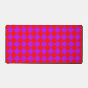 Rood Paars Geruit Diamant Patroon  Bureaumat