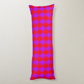 Rood Paars Geruit Diamant Patroon Lichaamskussen (Achterkant (Verticaal))