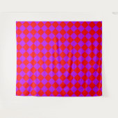 Rood Paars Geruit Diamant Patroon  Wandkleed (Voorkant (horizontaal))