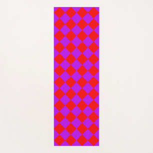 Rood Paars Geruit Diamant Patroon Yogamat