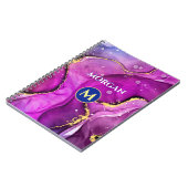 Rood-paars & gouden vloeibare inkt, monogram & naa notitieboek (Linkerzijde)