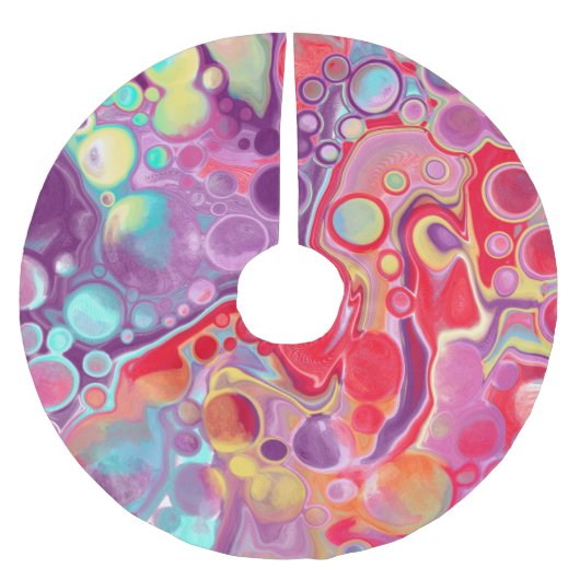 Rood, Paars kleurrijk kerstschilderij Kerstboom Rok (Voorkant)