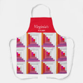 Rood, Paars, Oranje en witlokken Schort (Voorkant)