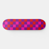 Rood Paars Roze Geruit Patroonontwerp Persoonlijk Skateboard (Horizontaal)
