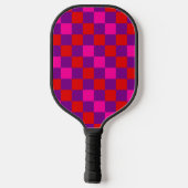 Rood Paars Roze Geruit Patroonontwerp Pickleball Paddle (Achterkant)