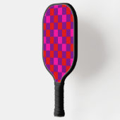 Rood Paars Roze Geruit Patroonontwerp Pickleball Paddle (Links)