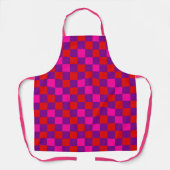 Rood Paars Roze Geruit Patroonontwerp  Schort (Voorkant)
