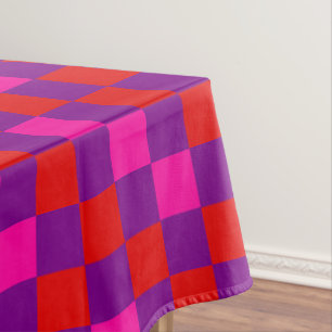 Rood Paars Roze Geruit Patroonontwerp Tafelkleed