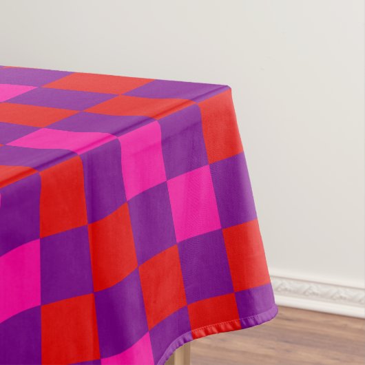 Rood Paars Roze Geruit Patroonontwerp Tafelkleed (Voorbeeld)
