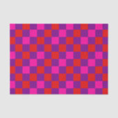Rood Paars Roze Geruit Patroonontwerp Tissuepapier (Voorkant)