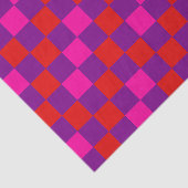 Rood Paars Roze Geruit Patroonontwerp Tissuepapier (Detail)