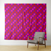 Rood Paars Roze Geruit Patroonontwerp  Wandkleed (In Situ (horizontaal))