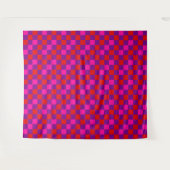 Rood Paars Roze Geruit Patroonontwerp  Wandkleed (Voorkant (horizontaal))